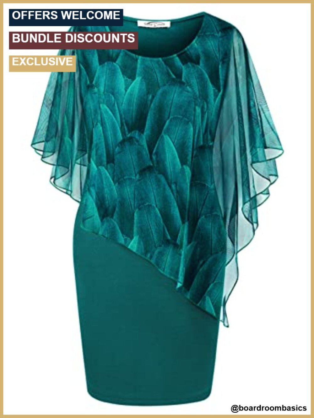 Sleeveless Mesh Cape Overlay Bodycon Pencil Dress Knee Length Wedding Guest